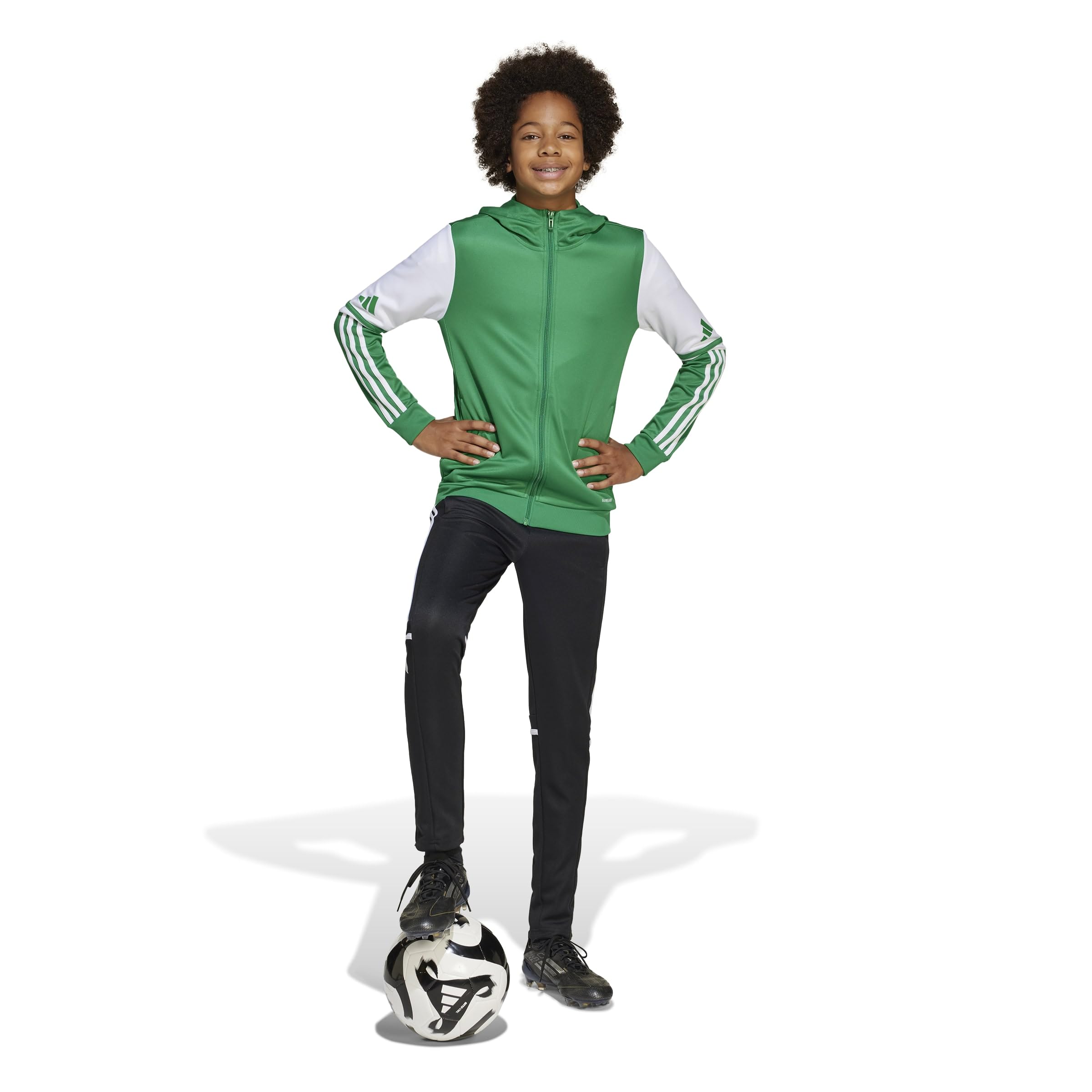 adidas Uniseks - dzieci Squadra25 Hoody Kids Sweatshirt, team green/white, 9-10 Years