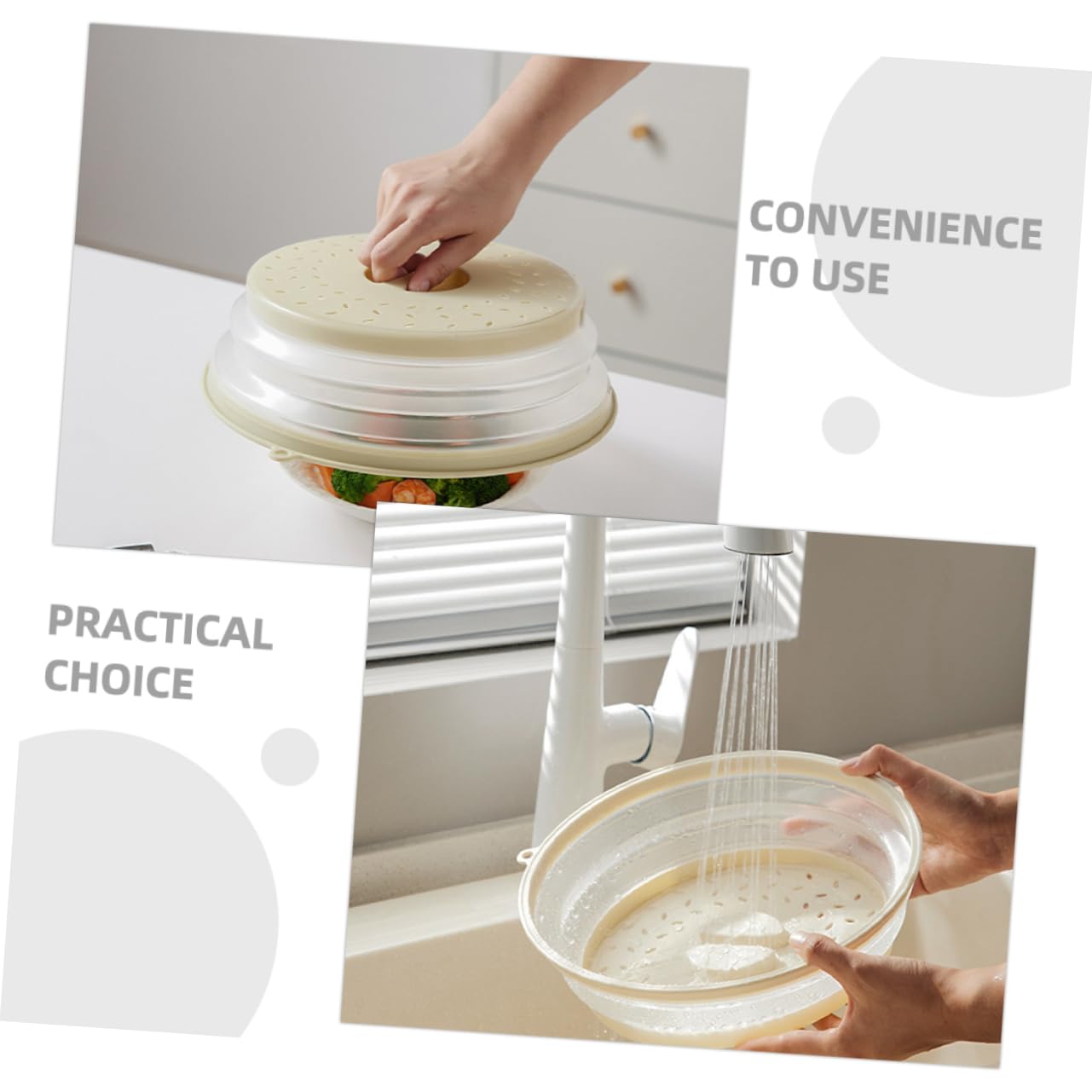 4 Fundas para Microondas Cubierta de Comida Antisalpicaduras Reutilizables para Cocina Color Aleatorio