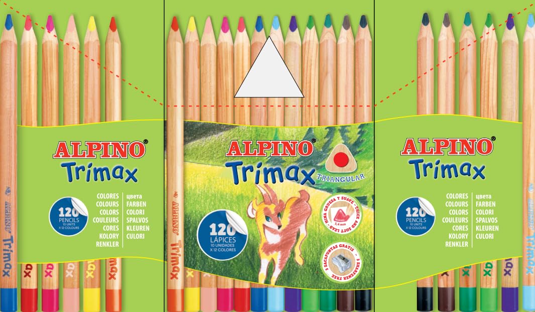 Crayons de couleur Alpino Trimax Multicouleur 120 Pièces