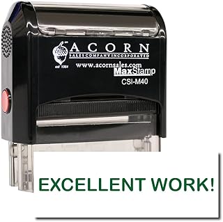 MaxStamp - Large Self-Inking Excellent Work Stamp (Red Ink)