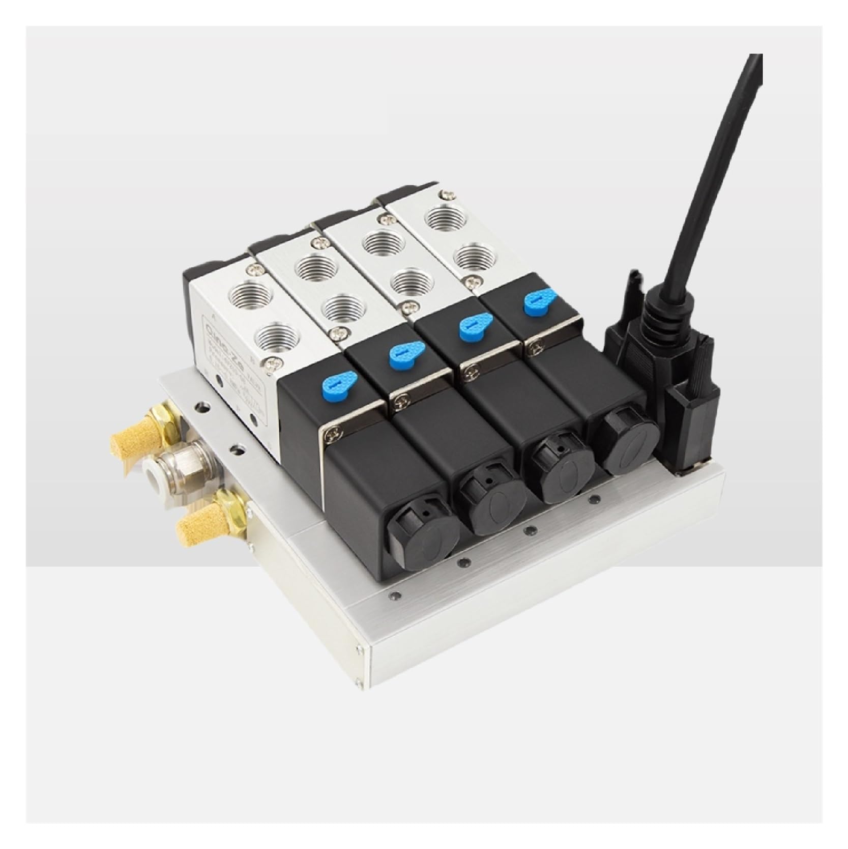 Base de válvula solenoide Base de colector de electroválvula neumática 4V110, 4-14 estaciones, 24 V, puerto de 1/8'' con tornillos de junta(4V110-13)
