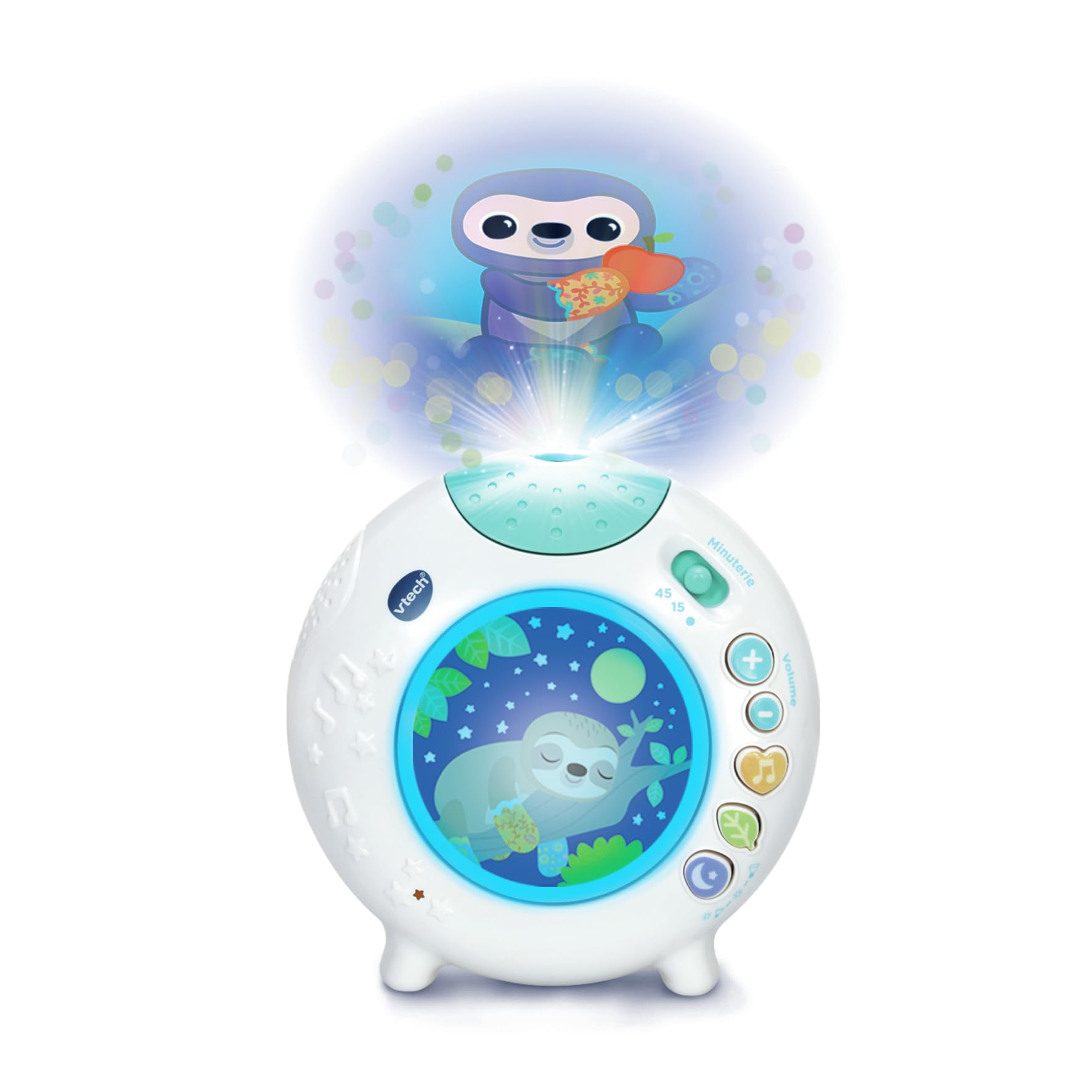 VTech - Lumi Veilleuse Nuit Enchantée Bleue, Veilleuse Bébé Musicale, Projection Lumineuse au Plafond, Musique Douce, Bruits Blancs et Sons de la Nature, Cadeau de Naissance - Contenu en Français