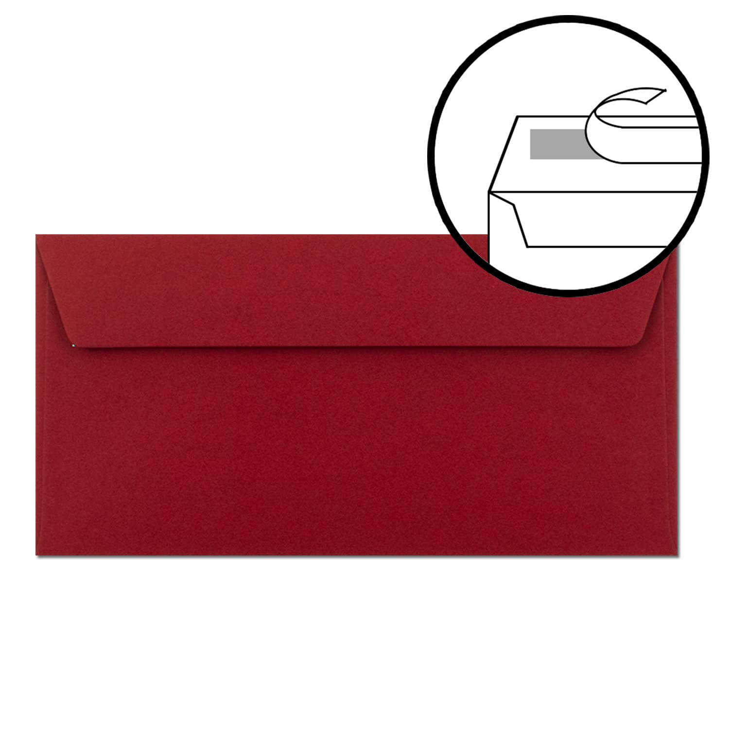 Lot de 250 enveloppes avec étoiles métallisées – Format DIN long – Pluie d'étoiles dorées en relief – Couleur : rouge foncé, fermeture autocollante, 120 g/m² – 110 x 220 mm – Idéal pour Noël