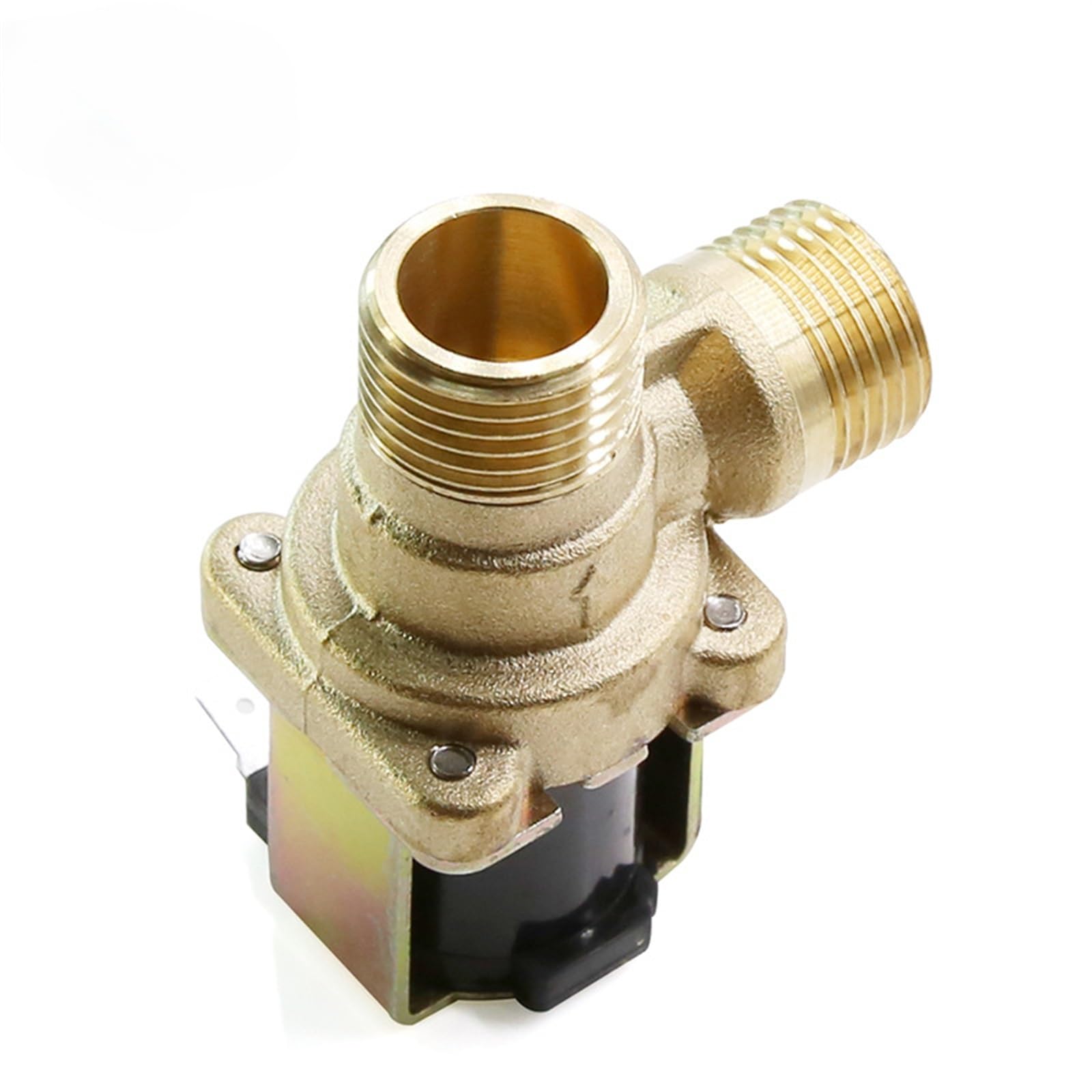 Mosiężny elektryczny zawór elektromagnetyczny 220V DC 12 V 24V DN15 G1/2, normalnie zamknięty przełącznik wlotu wody z 1-częściowym filtrem (220 V - normalnie zamknięty)