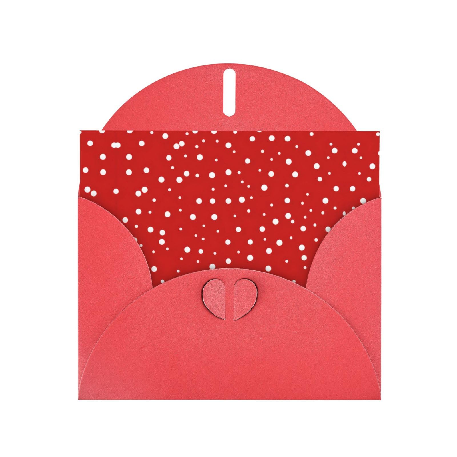 Amazon | 赤と白の水玉パールペーパーグリーティングカード - 両面