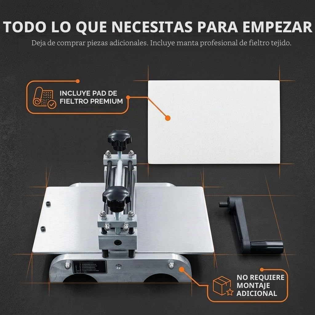 Tórculo Calcográfico Profesional de Aluminio, Máquina para Linograbado y Estampa Artística DIY, Prensa Manual para Aguafuerte, Xilografía, Área 30x17cm