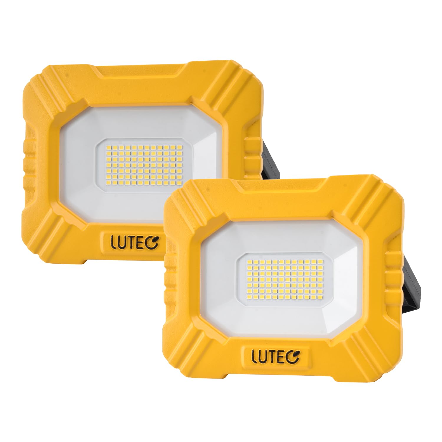 LUTEC 3500LM LED Work Light, Rechargeable Magnetic Work Light with Stand, Portable 5000K Floodlight for Car Repair, Fishing, Camping, Emergencies, Hiking, 3 Modes (Pack of 2)