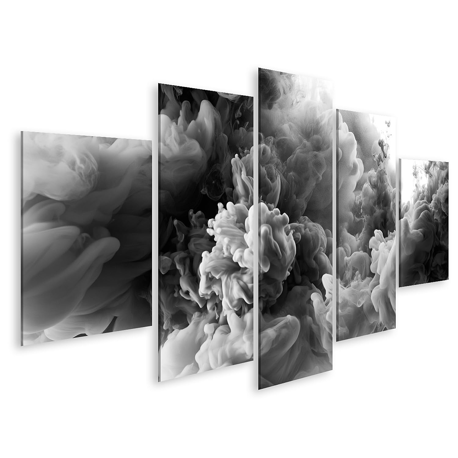 islandburner Bild auf Leinwand Faszinierende Tintenwolken Kunstdruck Wohnzimmer Für Kunstliebhaber - 5-teilig - Edition F1