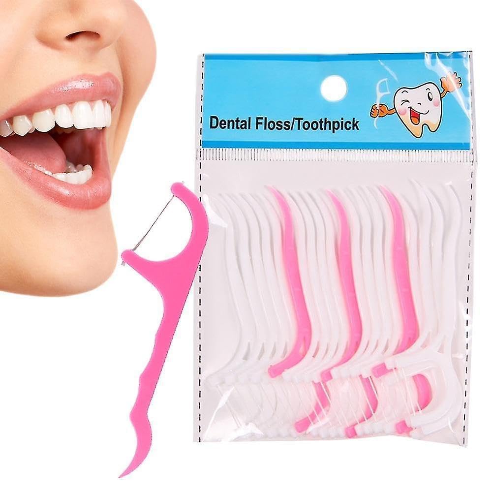 MEDDOM 3 in 1 Tooth Cleaning Fresh Toothpick Cleaners,Oral Care Plastic Disposable Teeth Flossing Thread Toothpicks Stick Set for Fresh, 2 Pack 40 Pcs-image-2