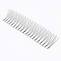 Vista 9 de QUEWEL Extensiones de pestañas listas para colocar, Extensiones de pestañas en abanico prefabricadas 3D de 0.07mm de grosor, rizado C, 10mm
