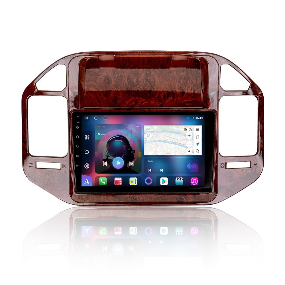 Car Android Screen Pajero 2004-2007 - 2year warranty - IPS.QLED Screen - Free Back Camera - plug in original cable - Free Offline GPS Navigation (wooden 2+32 GB carplay & android auto)