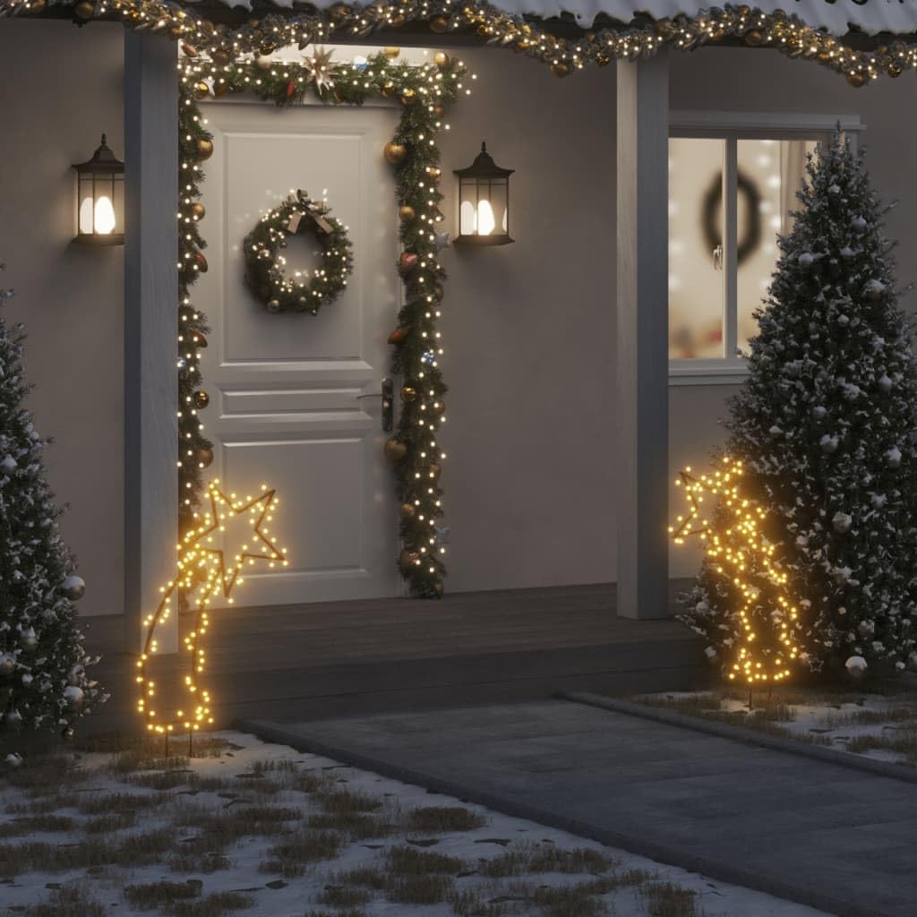 ShGaxin Estrella fugaz de Luces Navidad con estacas 11589 cm, Luces Navidad Exterior, Decoración Navidad 357721