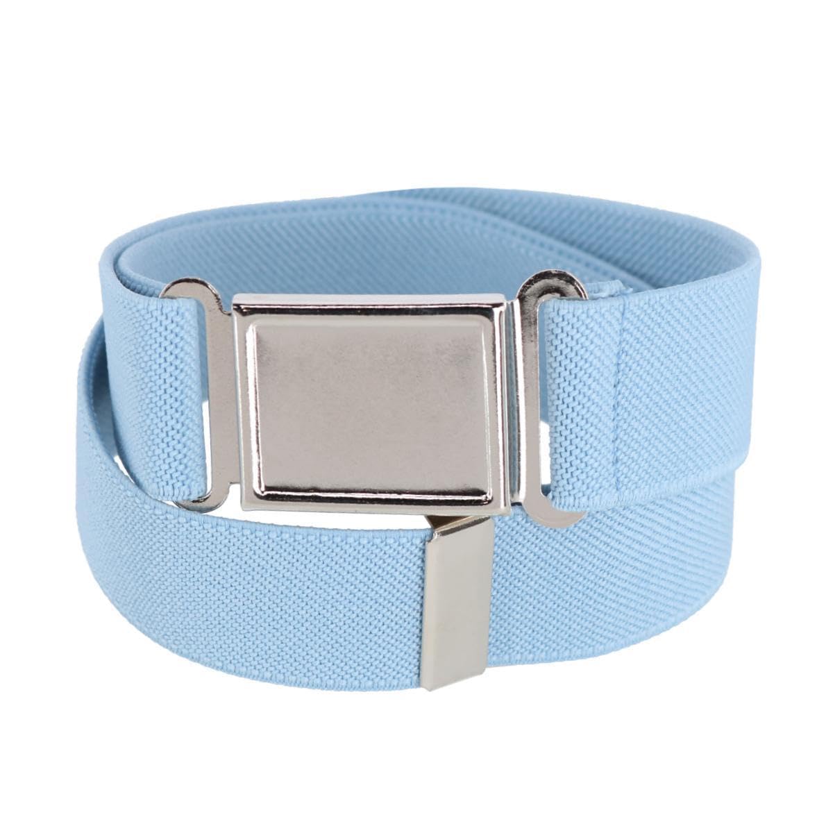 CTM Kids' Adjustable Elastic Belt with Magnetic Buckle, Light Blue
