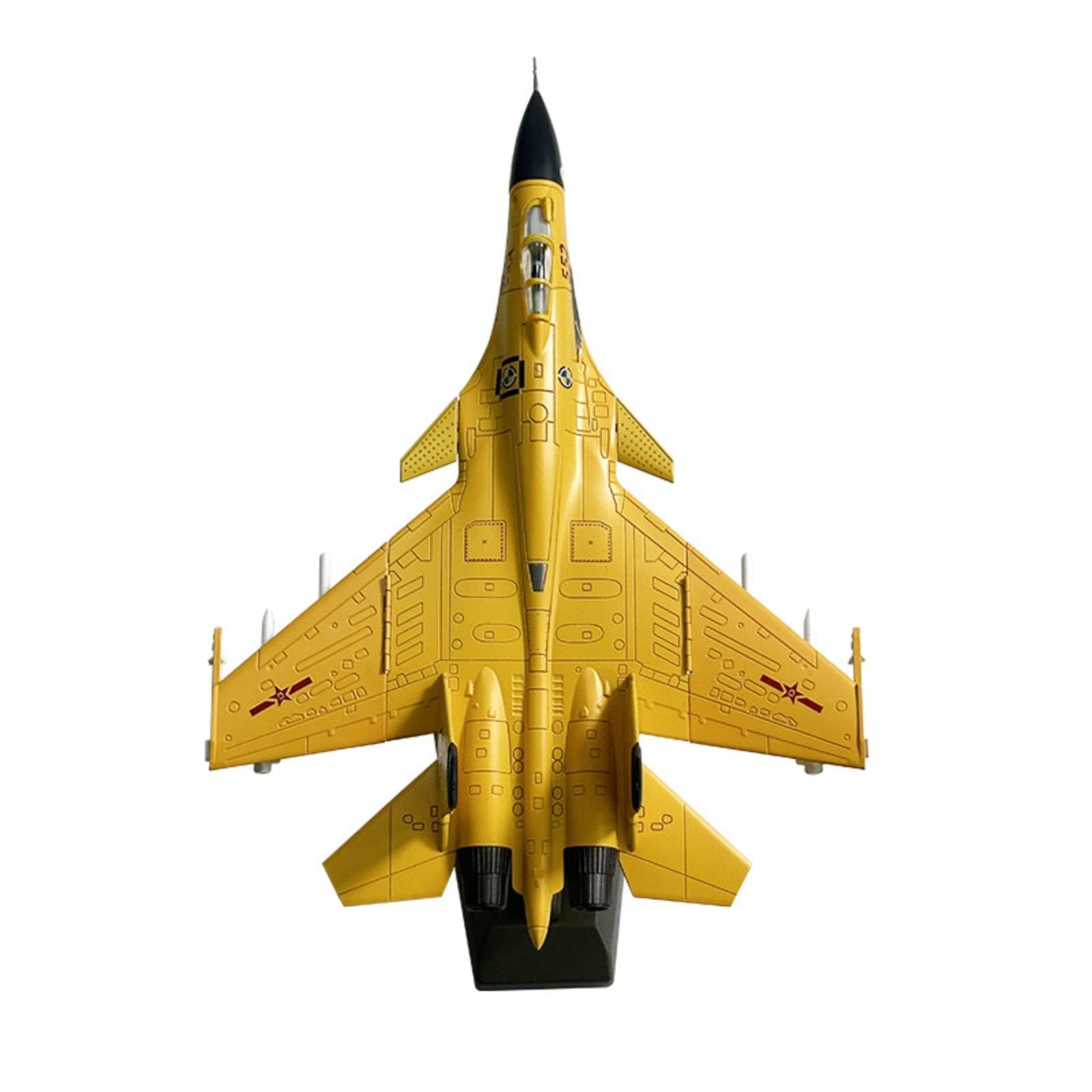 kowaku Riproduzione di Caccia J-15 da Collezione Modellino di Caccia Realistico Modellino Aereo per Vetrina, Giallo