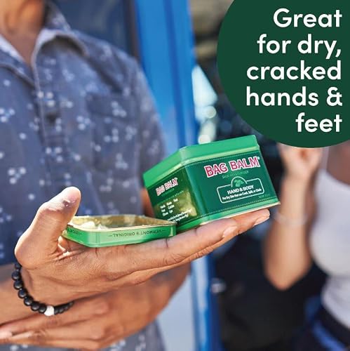 Bag Balm Vermont's Original Hand Moisturizer, Hand Balm For Dry Skin, Cracked Hands, Heels & Dry Hands Treatment, For Dogs And More Ointment, Dry Skin Lotion - 8Oz Tin, 3 Pack #TOP2