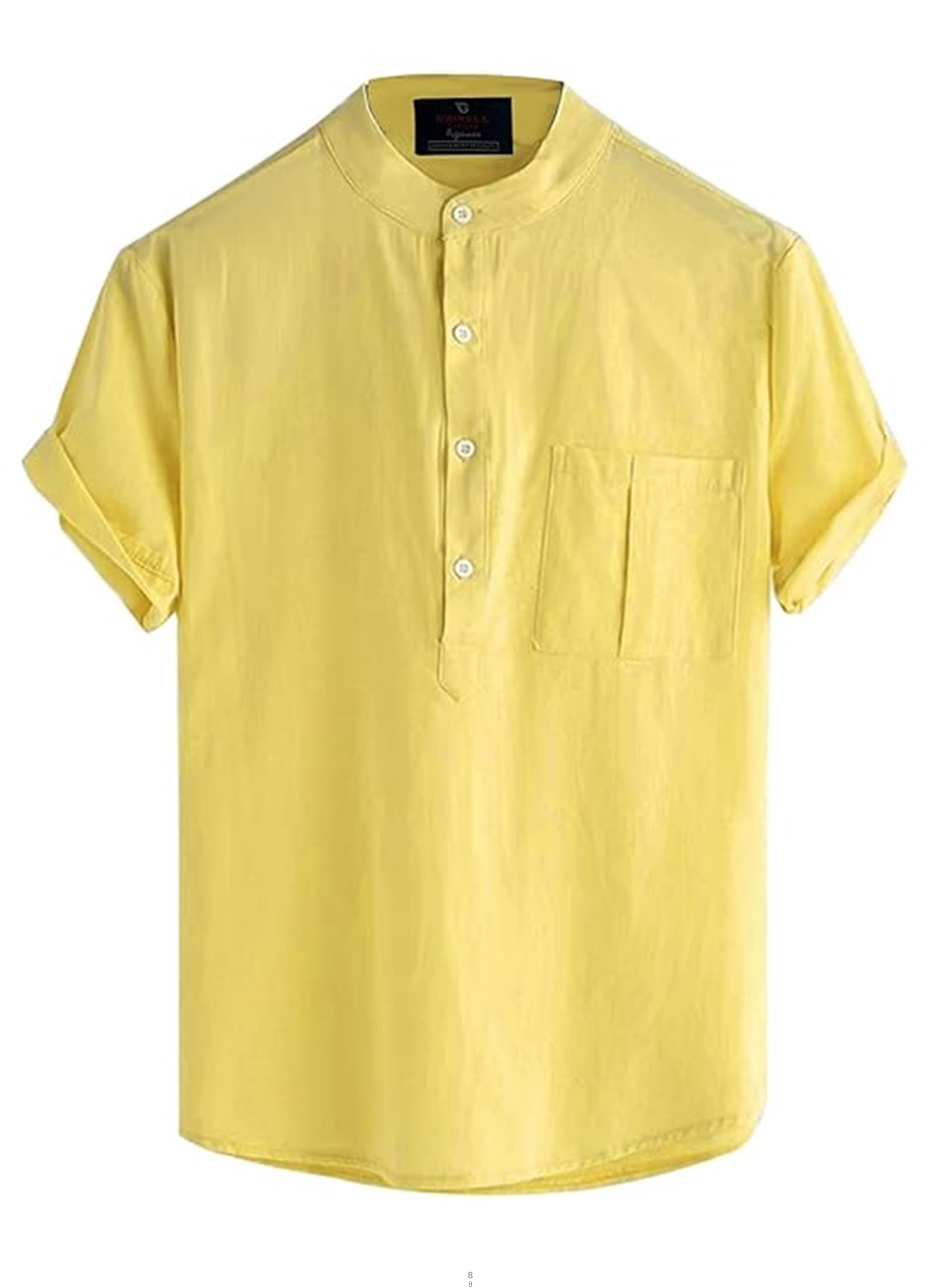 om designer Half Sleeve Kurta, Men's Sloid Super Cotton Kurta Traditional Indian Clothing, Pocket Kurta with Mandarian Collar Kurta Available Size: M=38 L=40 XL=42 XXL=44-picture-28