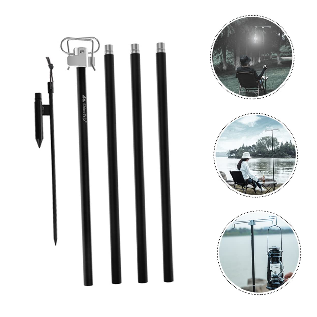 TOYANDONA Supporto per Lampada A Doppia Testa Lanterna A LED da Campeggio Portalampada in Metallo Supporto per Lampada da Esterno Palo per Lampada da Esterno Palo per Lampada da