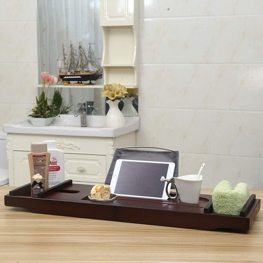 本のガラスタオル浴槽トレイ、浴槽フレームヨーロッパスタイルの茶色の伸縮自在の滑り止めのための拡張可能なサイドホルダー付きの防水竹風呂