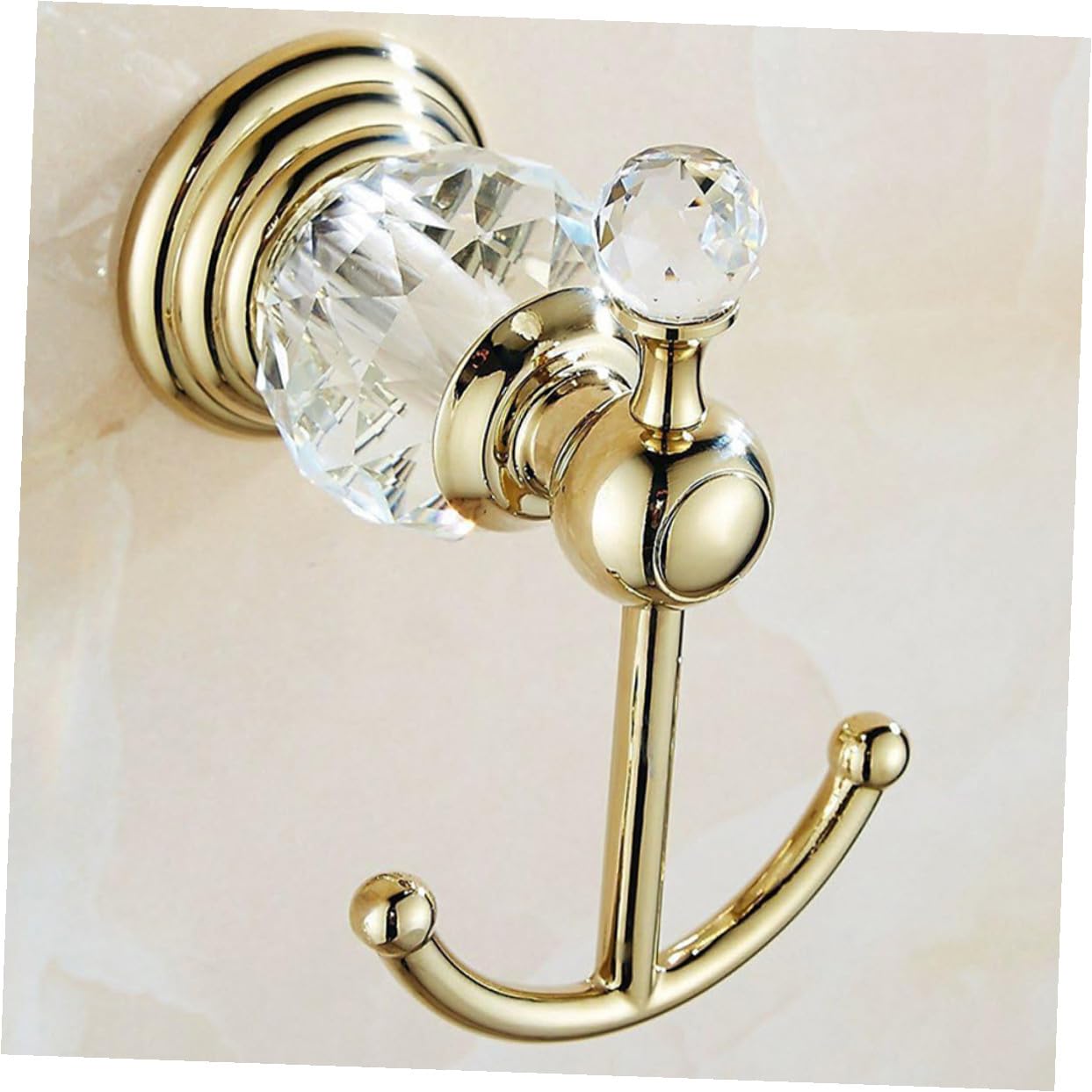 TEHAUX Gancio da Parete Dorato per Bagno e Guardaroba, Gancio Portaoggetti Robusto e Decorativo, Supporto per Accappatoi, Asciugamani e Abiti, Salvaspazio per Camera e Cucina, Ganci