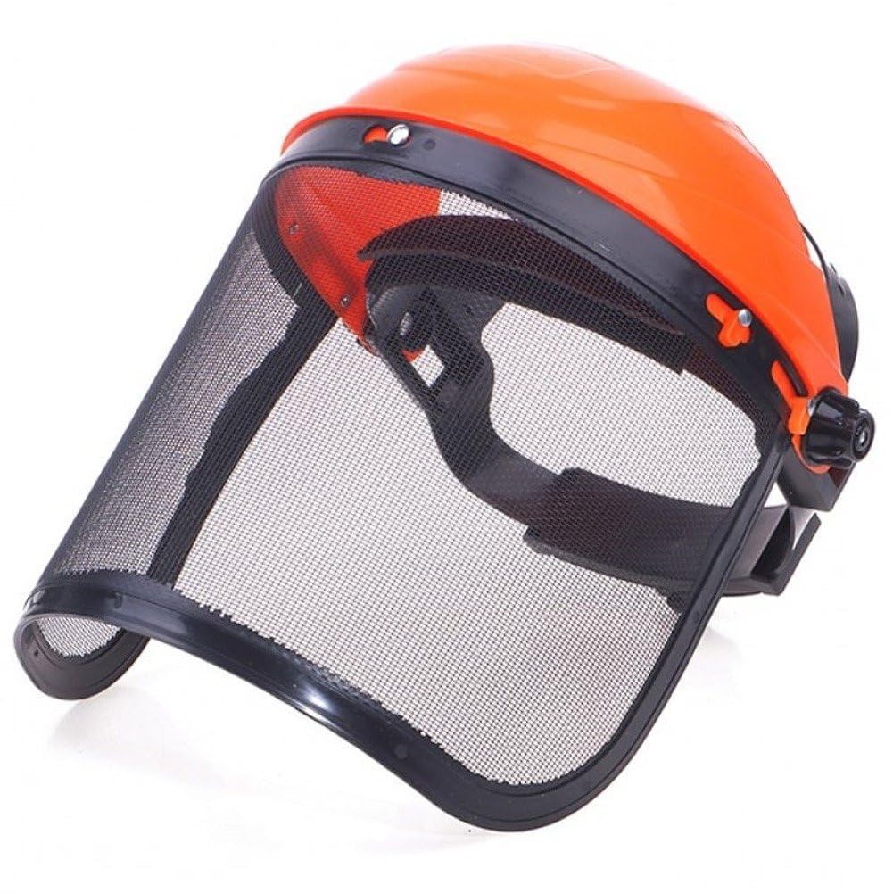 Luxylei Stainless Steel Garden Grass Trimmer Safety Helmet Hat with Full Face Mesh Protective Mask for Brush Cutter Forestry Protection