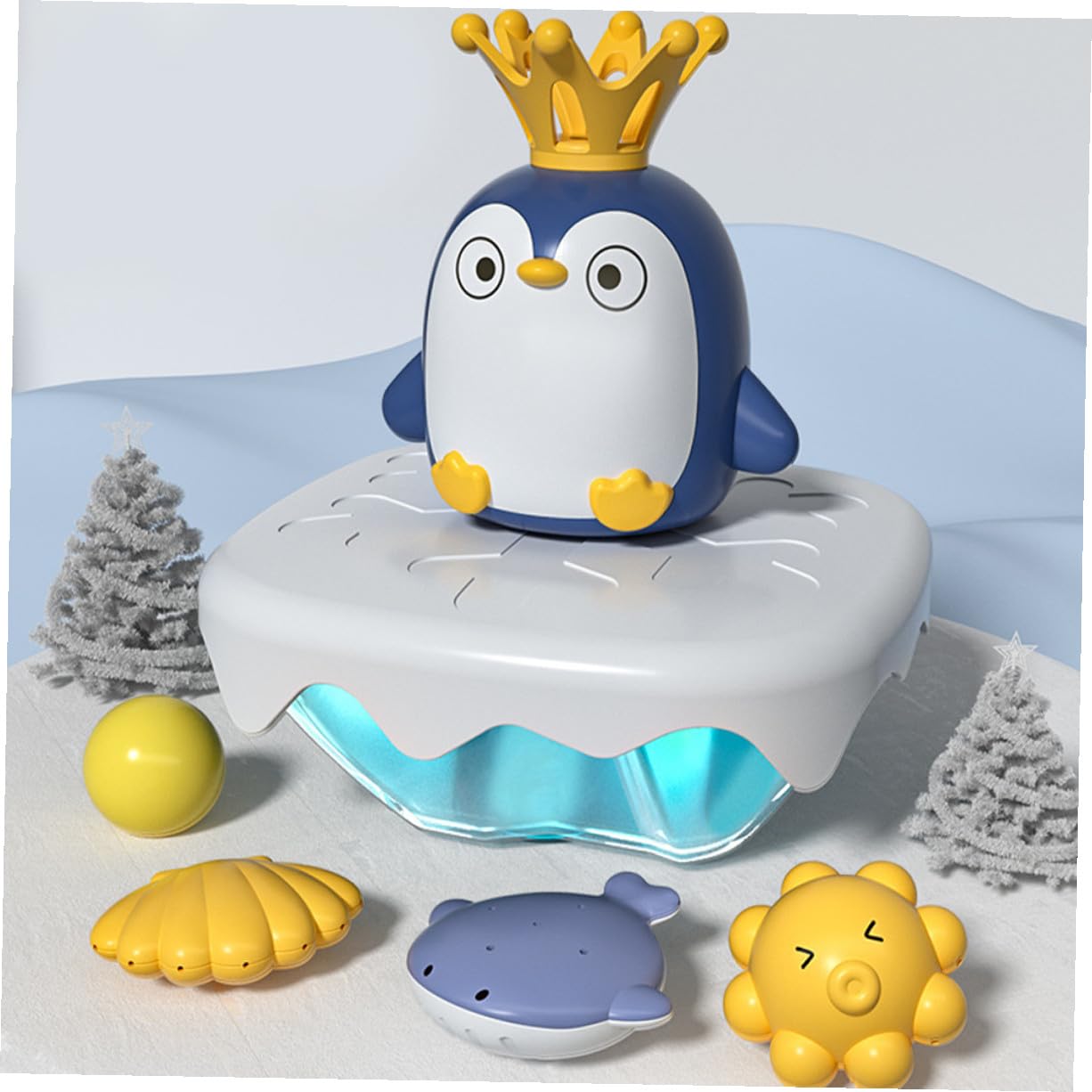 Hohopeti Juguete de Baño de Pingüino en Aerosol para Bebés, Tamaño Pequeño, Función de Rociador de Agua, Adecuado para Juego de Baño y Estimulación Sensorial en Niños Pequeños, 1 Unidad