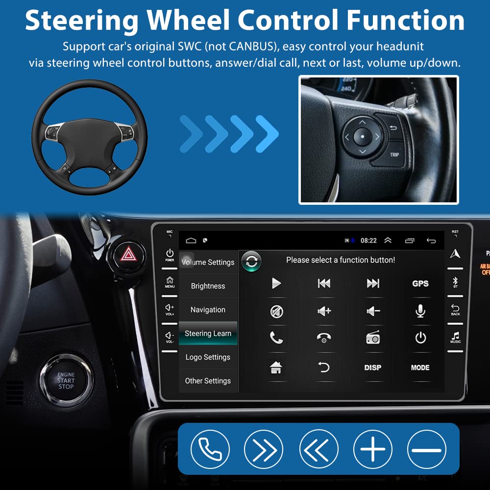 Buy for Toyota Corolla Radio Android Double Din Car Stereo GPS 8 Inch