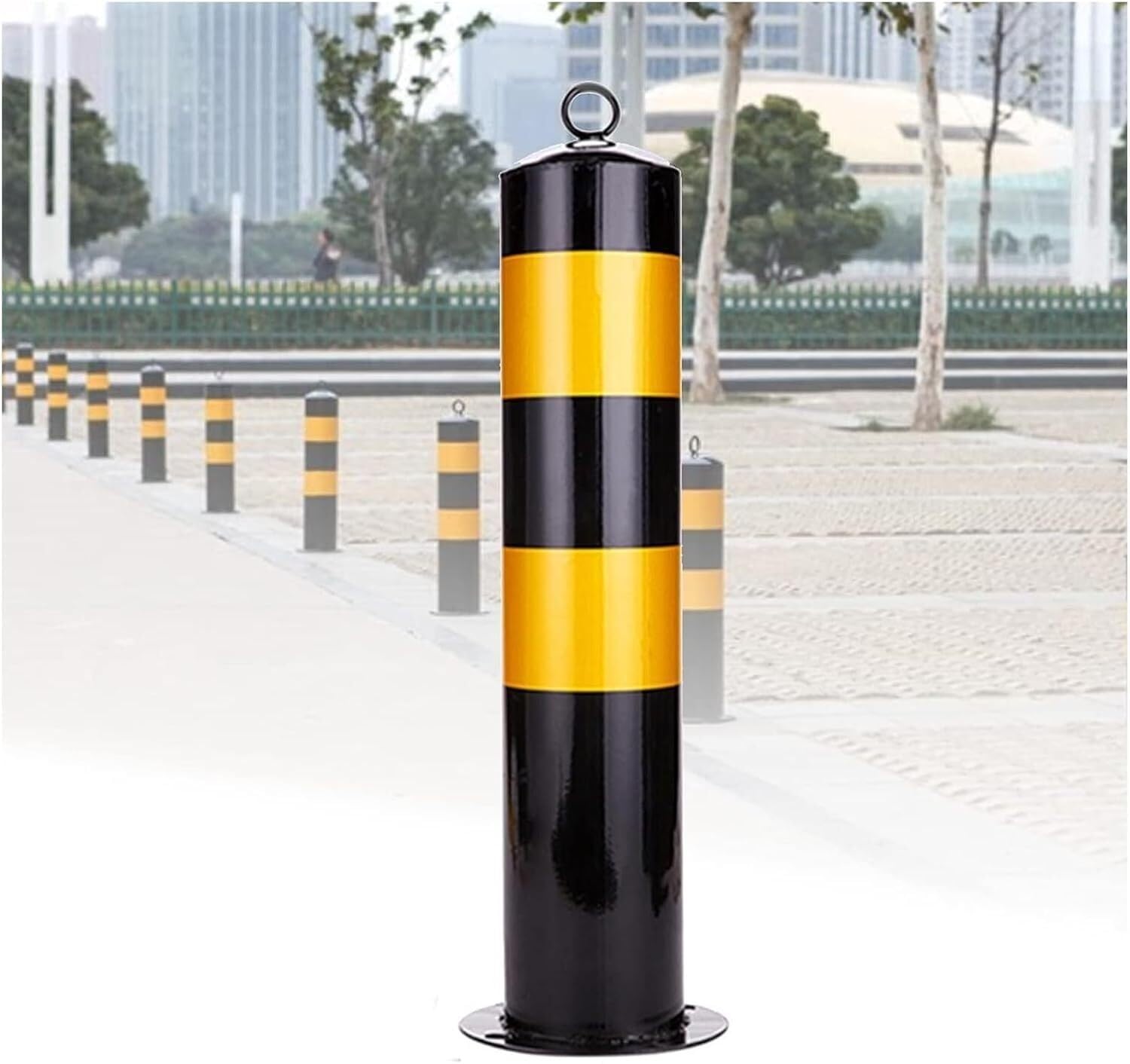 JYBNBBE Delineator Post Cone Driveway Caution Sign Parking Bollards Concrete in, Security Posts Parking Bollards Barrier Car Security Reflective Tape Security Posts,for Driveway,1pcs-55cm