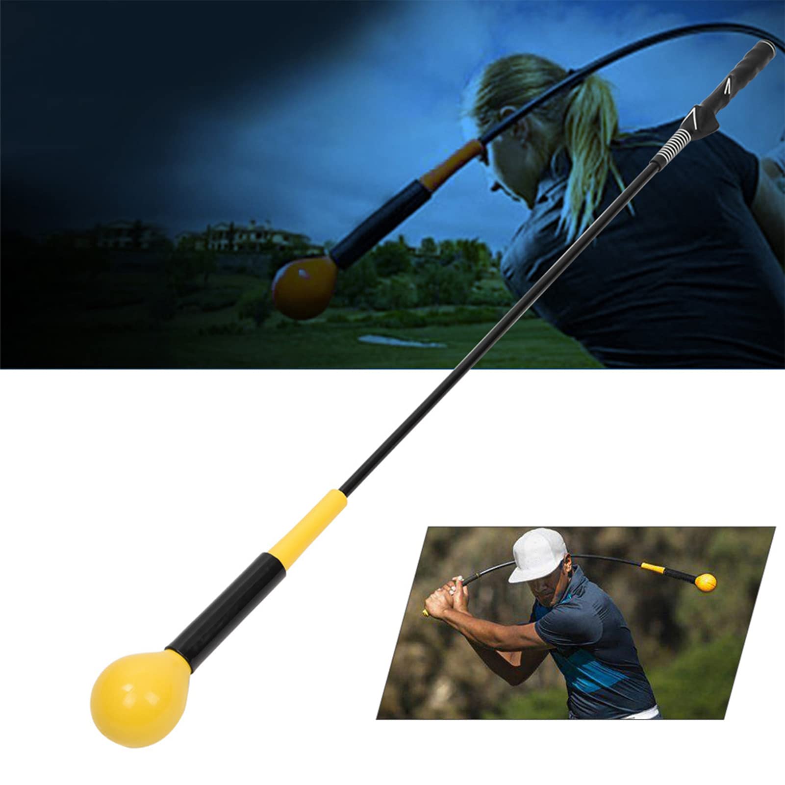 Jiawu Trainingshilfe, Ergonomischer Griff und Gewichteter Schaft, Golfschwungtrainer, Übungsgerät mit Muskelstärkendem Design für das Richtige Schwungtempo und die Vermeidung von Slices