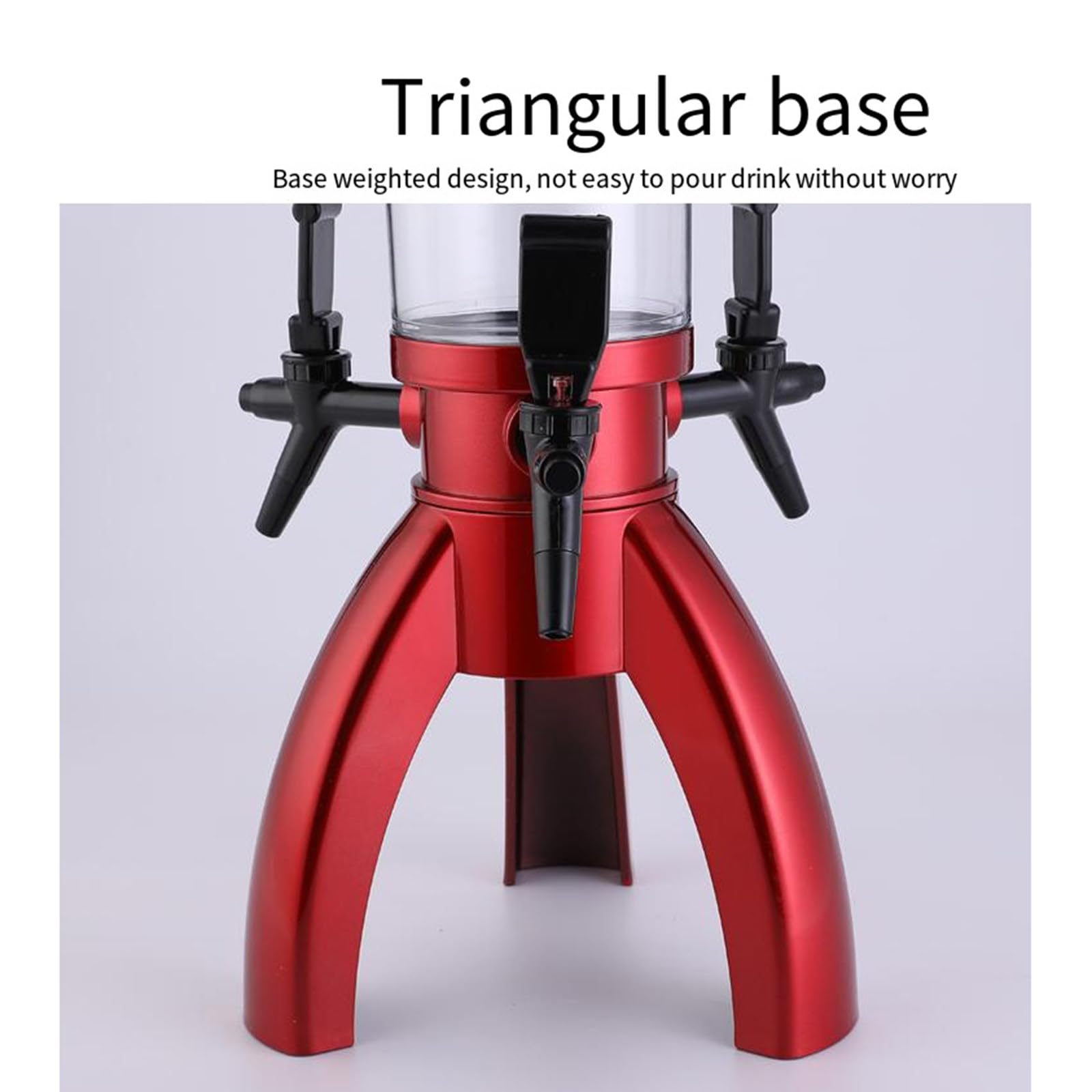 Dispensador de torre de cerveza de 3 litros Dispensador de bebidas de sobremesa con triple grifo de refrigeración para bar Fiesta Restaurante,Red