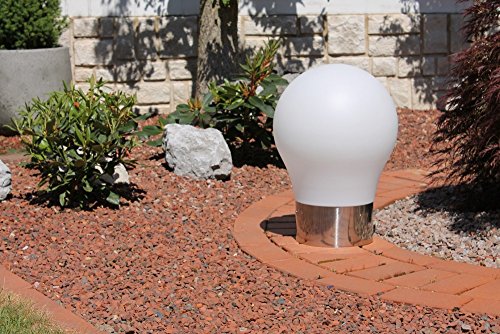 Preisvergleich Produktbild Beauty.Scouts Designer LED Gartenleuchte Glühbirne weiss silber inkl Fernbedienung aufladbar 50cm Lichtwürfel wetter- und bruchfest