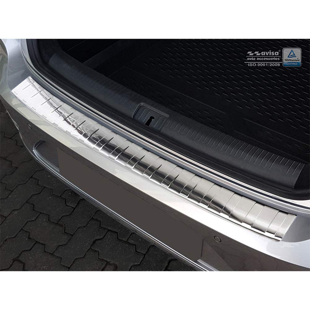 Avisa Silber Edelstahl Heckstoßstangenschutz Kompatibel Mit Volkswagen Arteon 2017- 'Ribs'