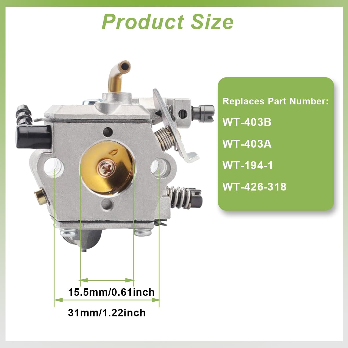 ZAMDOE Vergaser für Stihl 024 026 PRO MS260 MS240 MS260 PRO Kettensäge Ersetzt 1121 120 0610 WT-403B WT-403A mit Luftfilter Zündkerze Kraftstoffleitungssatz