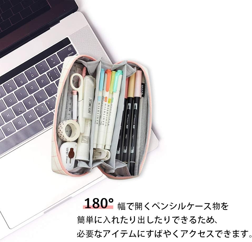 ペンケース 筆箱 大容量 多機能 韓国風 ツールペンケース 大容量 鉛筆ケース 多層 文房具箱収納袋 文具 多機能 化粧ポーチ 女の子 子供 小学生 中学生 高校生 大学生 社会人用 学生用 筆入れ おしゃれ シンプル 入学 通学 ペン箱 文具収納 軽量