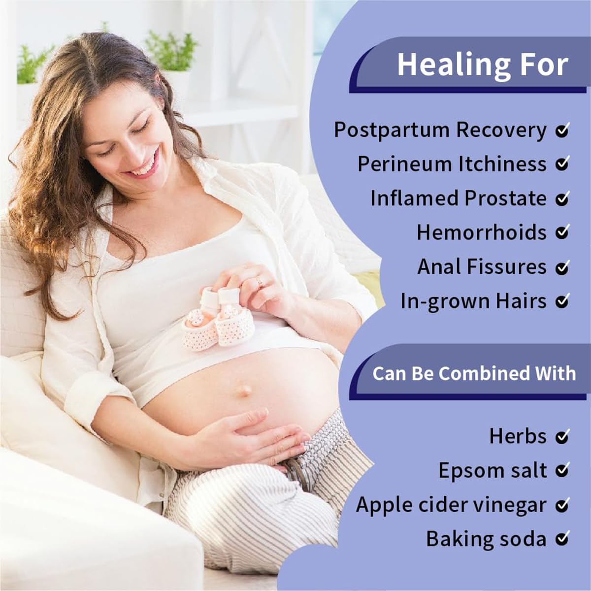 LITAITAI Sitz Bath, Sitz Bath for Hemorrhoids, Foldable Sitz Bath for Toilet Seat, Postpartum Essentials, Hemorrhoid Treatment, Sitz Bath Kit for Postpartum Care, Postpartum Care Basin (Green)