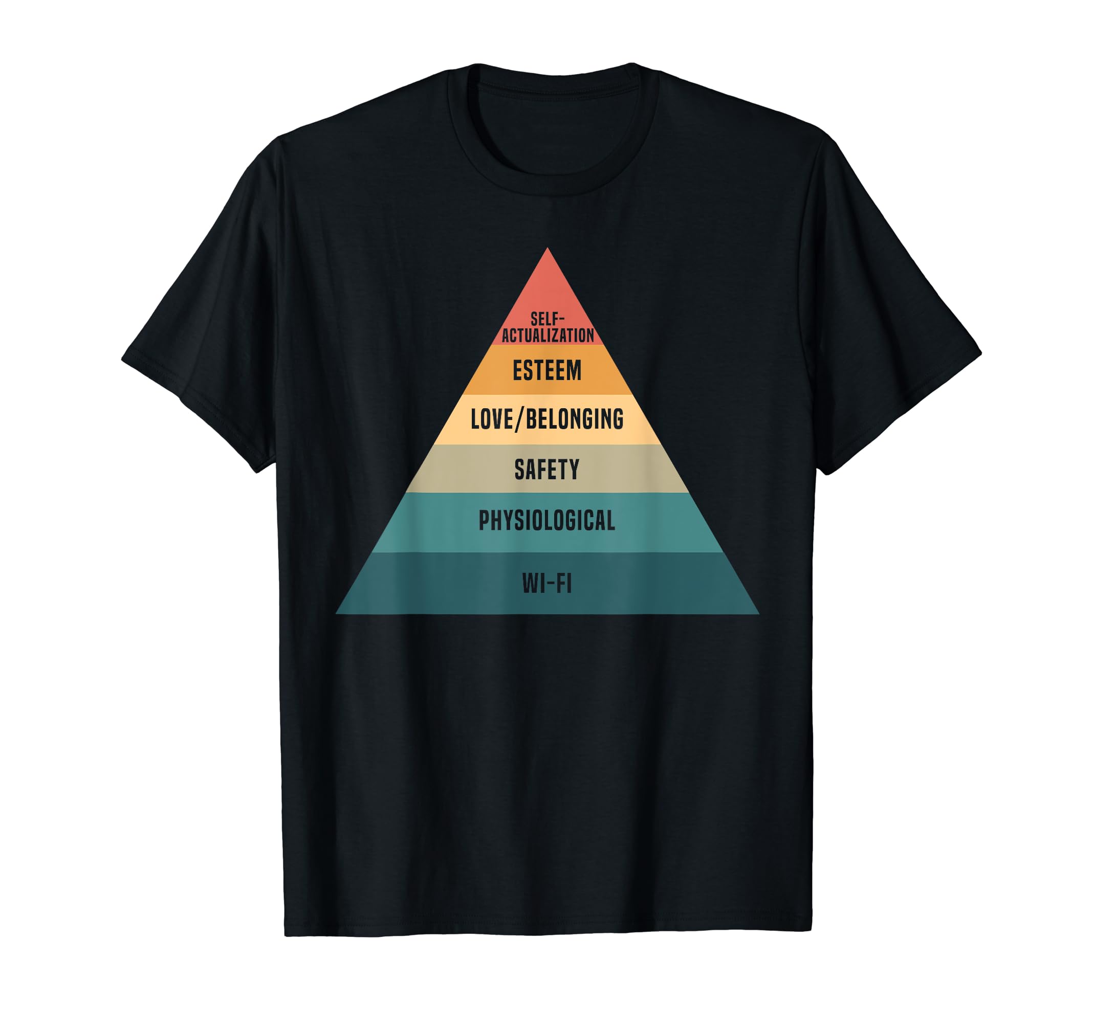 Funny Novelty Collection T-ShirtsWi-Fi Funny Maslow's Hierarchy Of Needs Psychology T-ShirtOEKO-TEX STANDARD 100