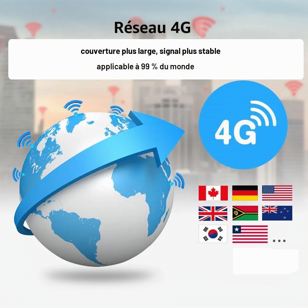 Tracker GPS Winnes Traceur GPS Voiture 4G LTE Distance Illimitée Suivi en Temps Réel Distance Infinie Aimant Intégré Étanche Gérer Plusieurs Tracker Simultanément Alarme Mobile Traqueur Portable TK905