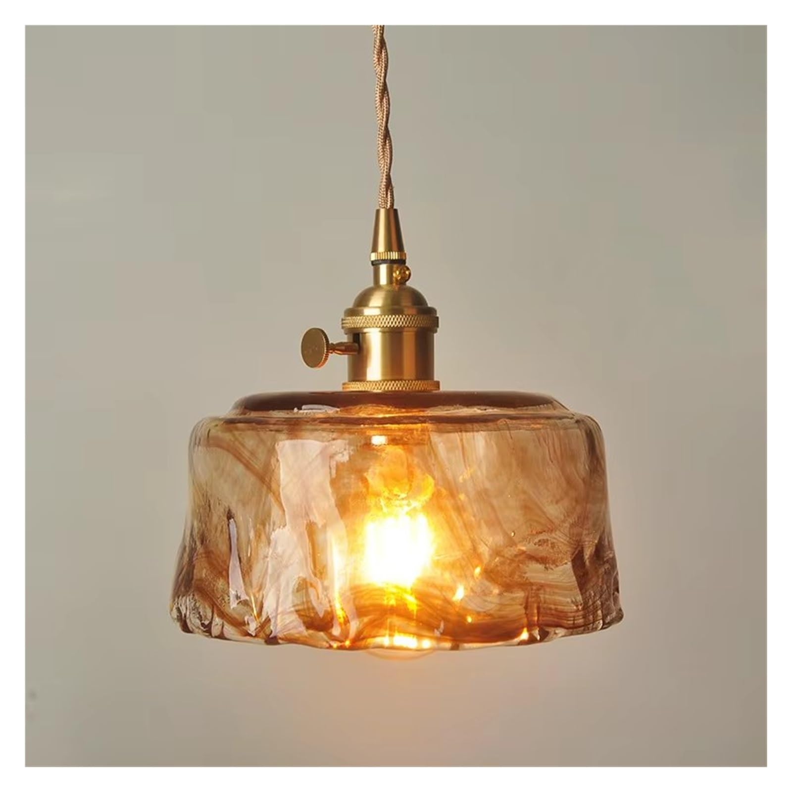 Jybnbbe Light Glass Pendant Dining Room Nordic Copper Pendant Lamp Brass Minimalist Hanging S For Restaurant,D17cm