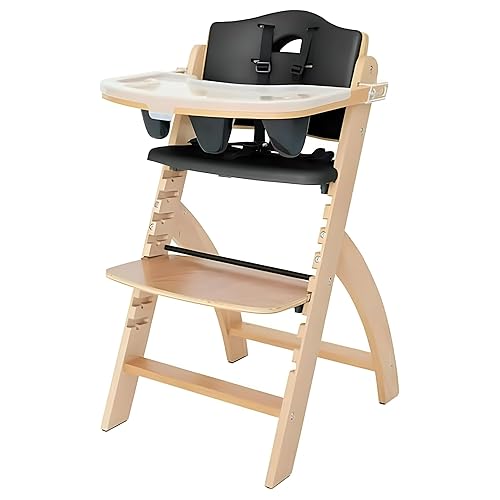 Silla alta de madera con bandeja de Abiie Beyond La solución de asiento perfecta para tu hijo como silla alta para comedor 6meses hasta 250libras
