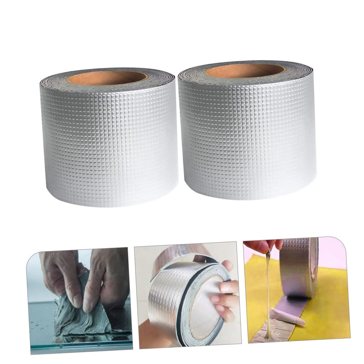 KOMBIUDA Cinta de Sellado de Butilo y Aluminio 5 Cm X 5 M, Resistente a Rayos UV para Reparación de Goteras en Techos, Ventanas y Tuberías, Kit de Cinta Adhesiva Multiusos para Exteriores