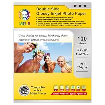 Amazon.com : MR.R Double Side Glossy Inkjet Photo Paper