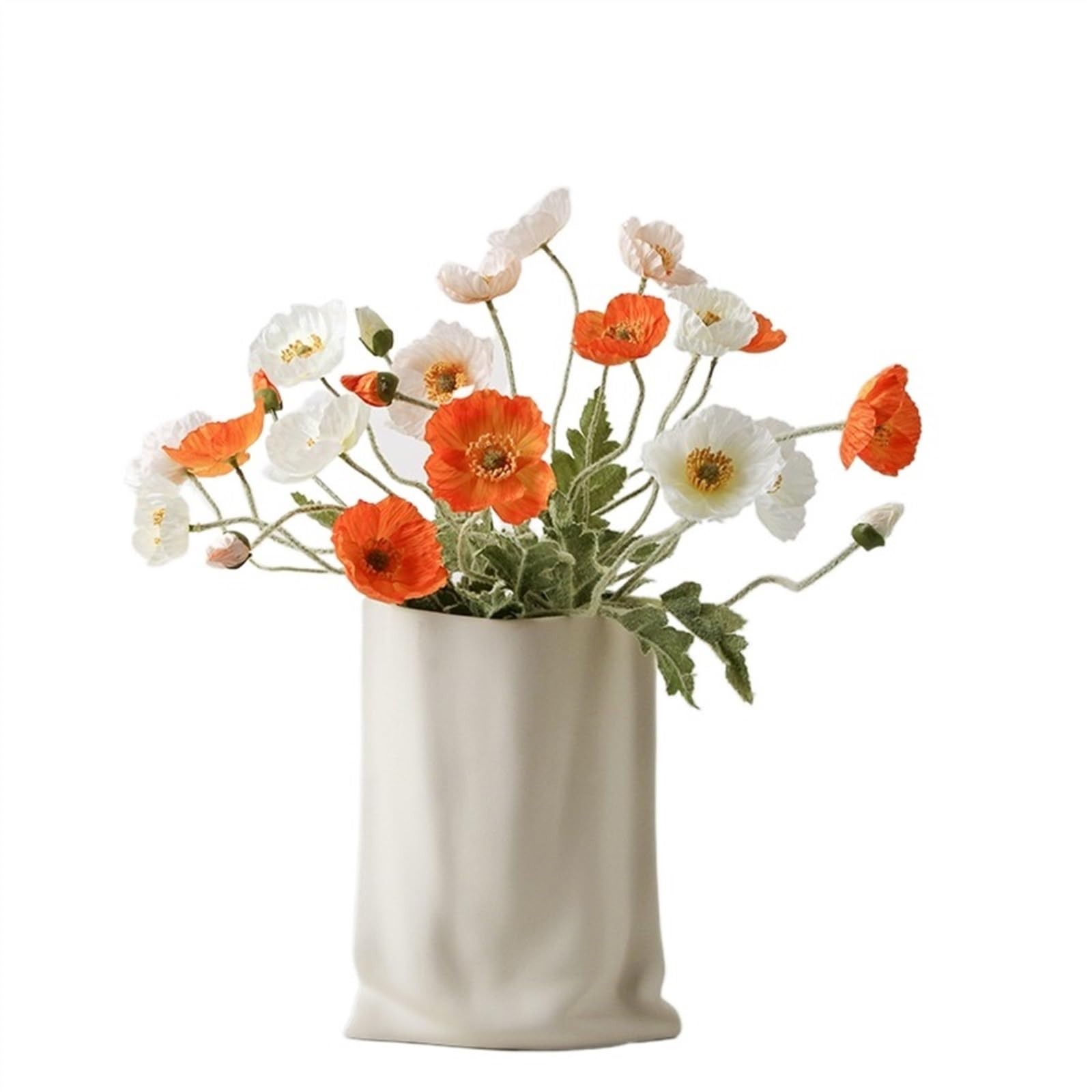 Bzgpmfud Blanc Vase Desktop Flower Ceramic And Living Room Arrangement Porch Tabletop Decoration Paper Bag(Blanc)
