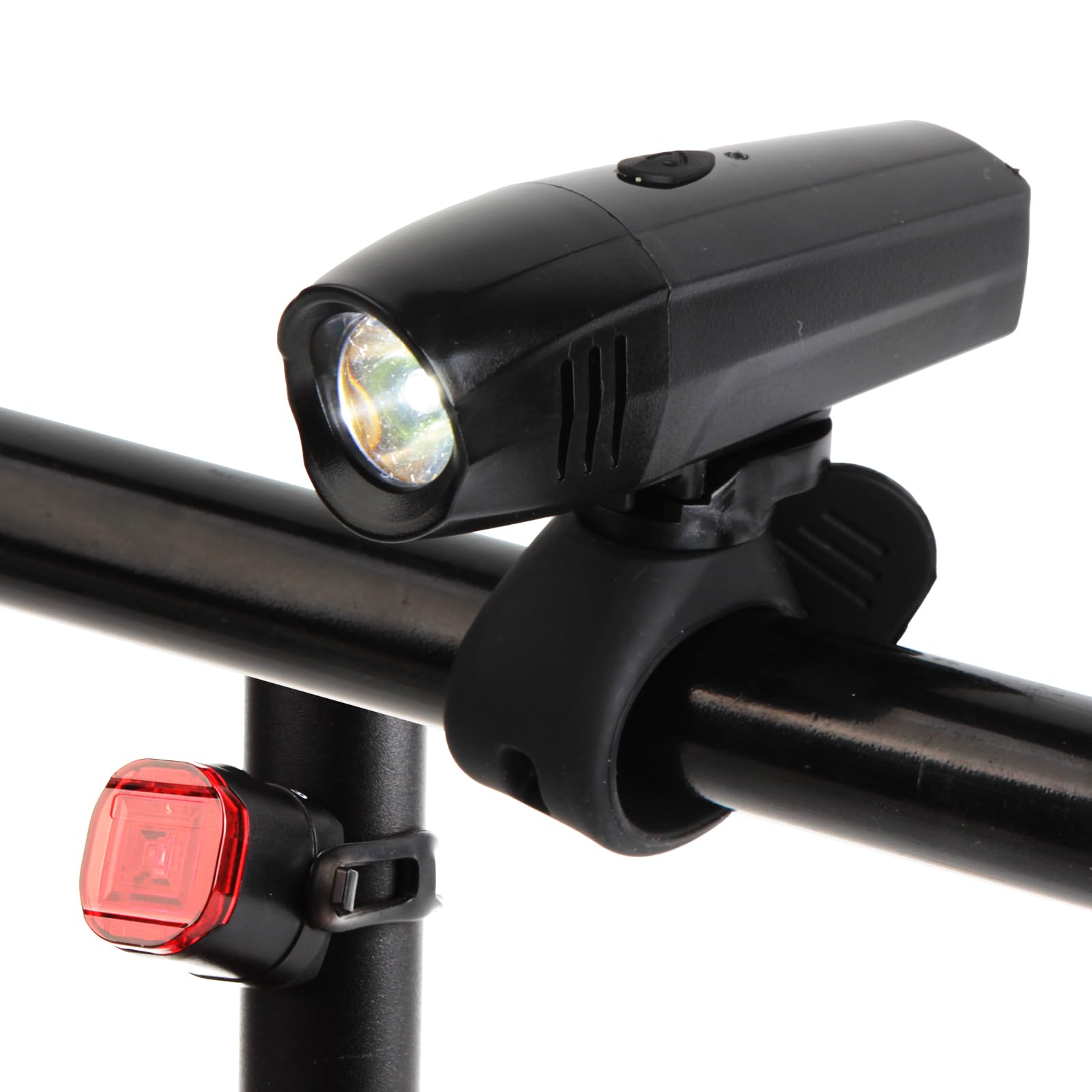 Venzio Luci per bici, faro e fanale posteriore per bici ricaricabili USB-C, 6+2 modalità luci anteriori e posteriori per guida notturna, set di luci per bicicletta impermeabili IPX4, accessori per