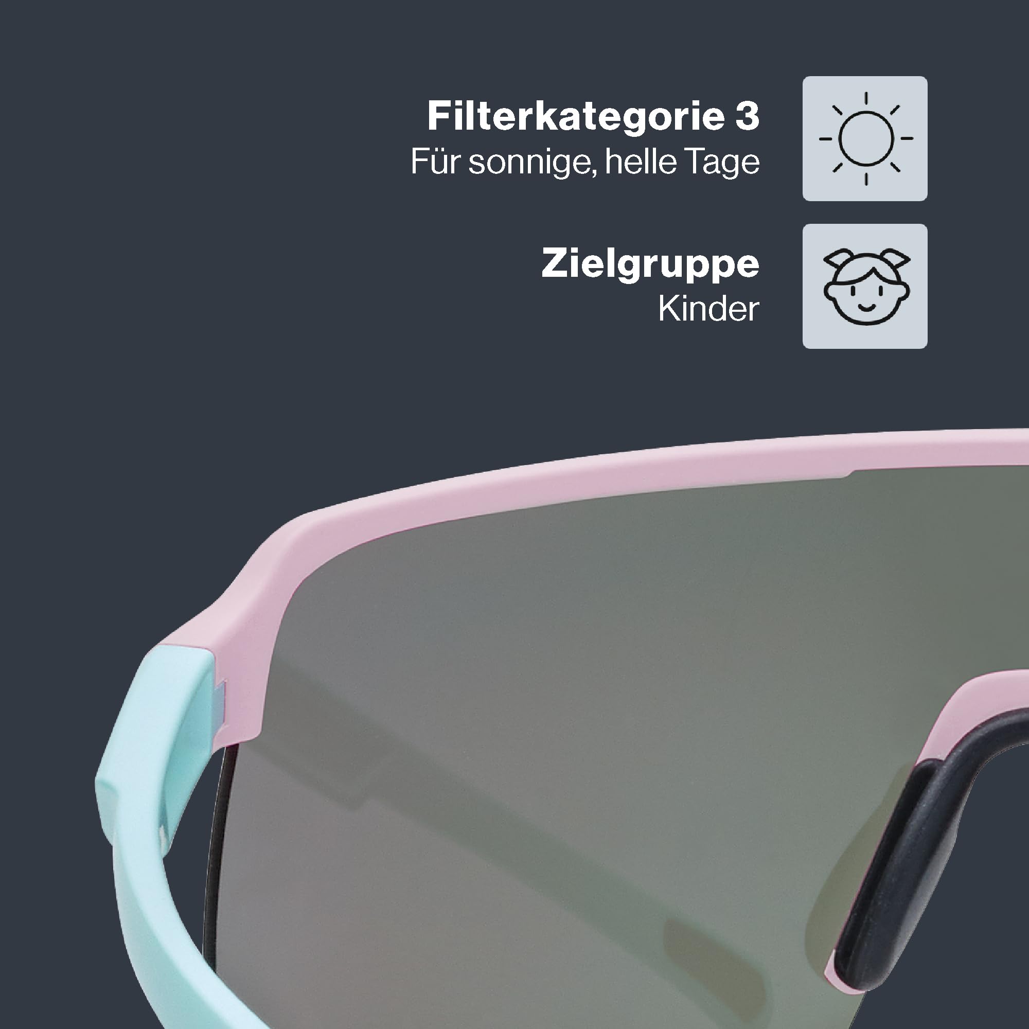 Uvex dyrt jr. - leichte, stylische Sportbrille mit verspiegelter Scheibe und Soft-Nasenpads und Soft-Bügeln für Kinder