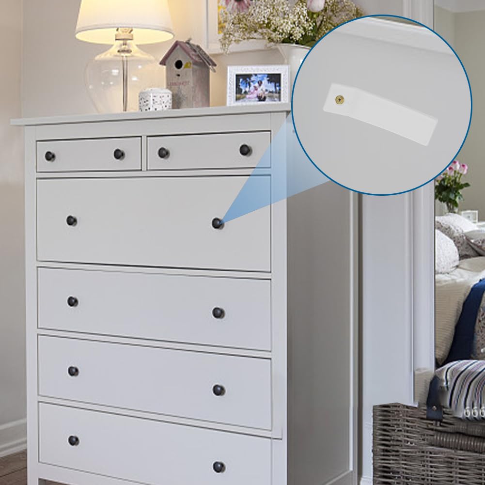 24 PCS Non-Slip Drawer Stops - Clear PVC Plastic With Screws, For Furniture & Cabinet Drawer Repair