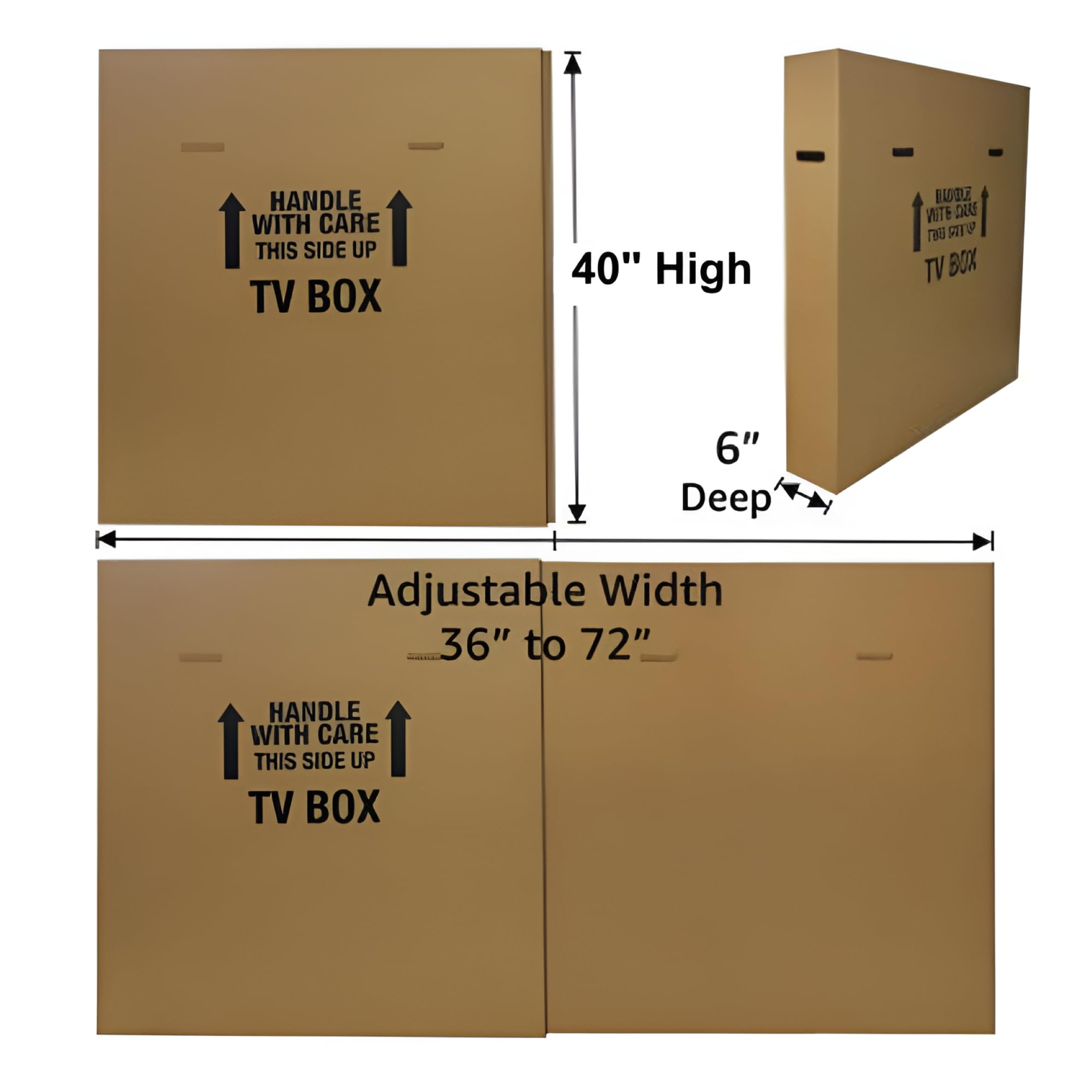 UOFFICE Moving Boxes Bundle - Adjustable Flat Screen TV Boxes (2-Pack) For Packing, Moving & Storage