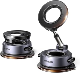 UGREEN Magnetic Car Phone Holder Magsafe Double Vacuum Suction Cup Drum
