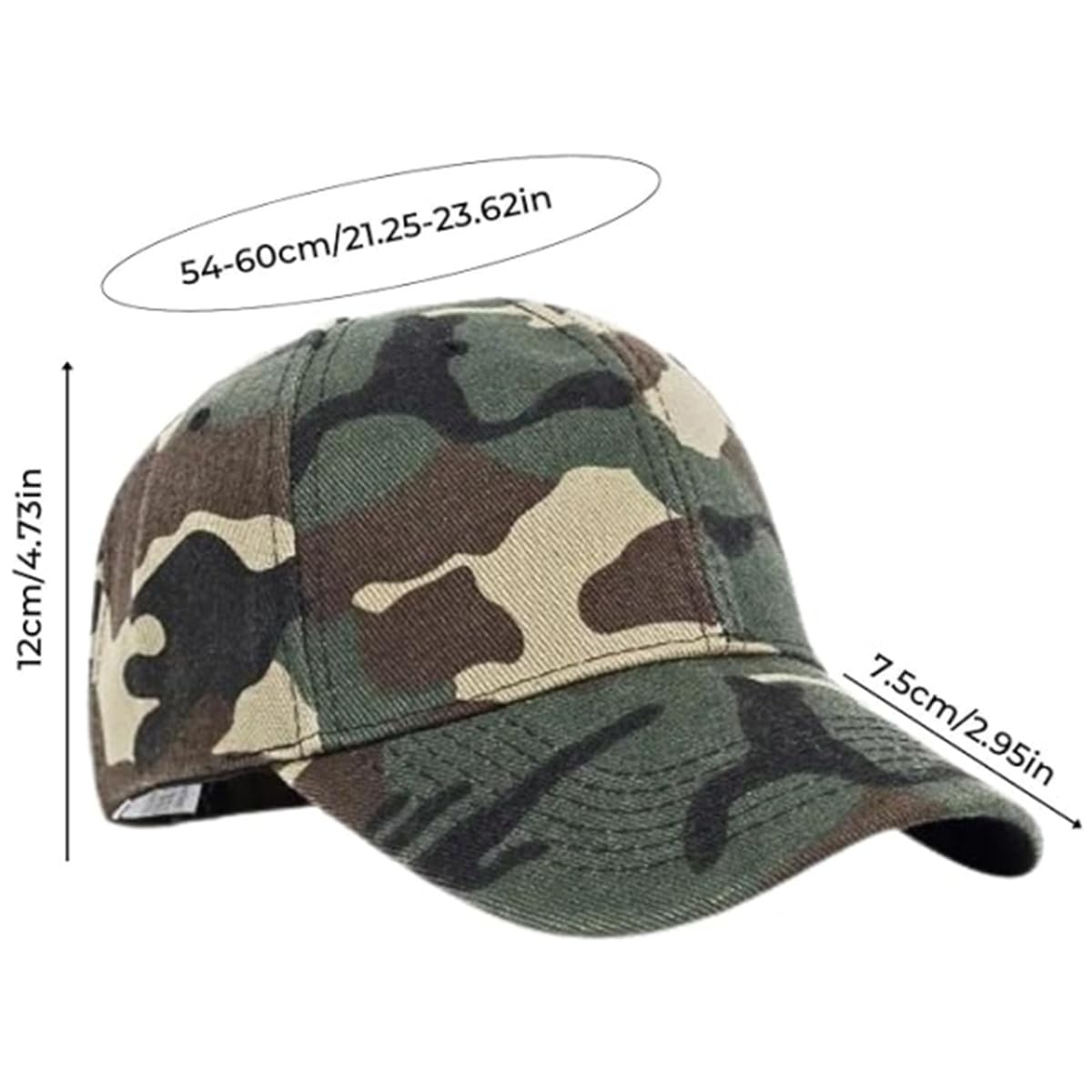 Cappello Mimetico Da Baseball Per Uomo, Regolabile, Per Pesca E Caccia All'Aperto