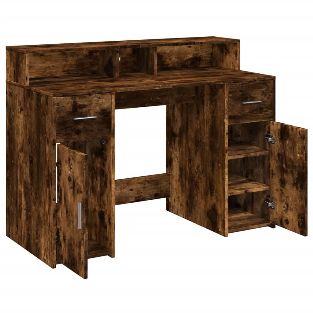 Homgoday Scrivania a LED per computer, ufficio, ufficio, ufficio, soggiorno, studio, incenso, 120 x 55 x 91 cm, materiale in legno