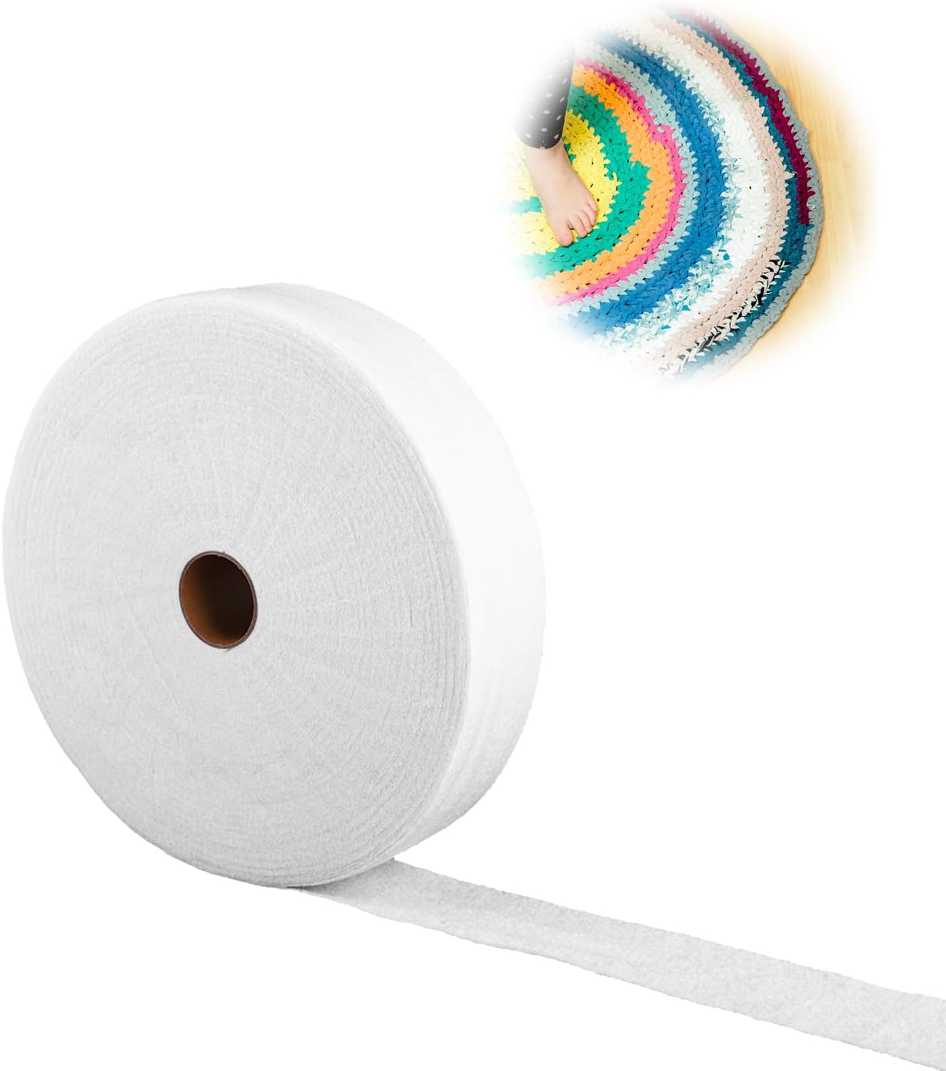 Cotton Batting on a Roll 2 1/4inx50 Yards, Needle Punched Batting Jelly Roll Quilt Batting Strips, Organic Cotton Batting Roll for Fabric Rug Quilting Batting Sewing Supplies(White)