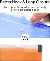 Vista 5 de Sooez Paquete de 24 bolsas de plástico para lápices, sobres de polietileno transparente con bolsillo para etiquetas, estuche de plástico